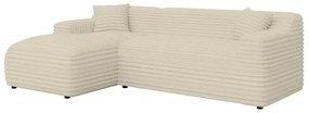 Bézs kordbársony sarokkanapé (bal oldali-heverő résszel) Martin – Ropez