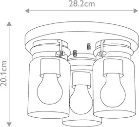 Kichler BRINLEY KL-BRINLEY-F-OZ Süllyesztett mennyezeti lámpa 3x60W/E27