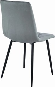 AKCIÓ Szürke bársony étkezőszék LIBRA fekete lábakkal II. minőség