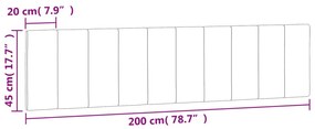 kék bársony fejtámla párna 200 cm