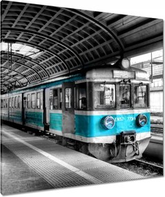 Vászonkép 90x90 Türkiz vonat Pkp