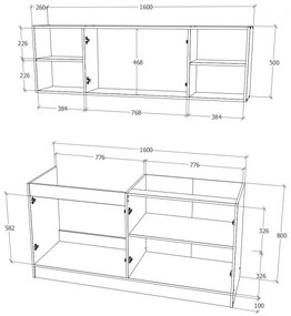 PD L160 Alapkonyha Sonoma/Fehér 3 cs.