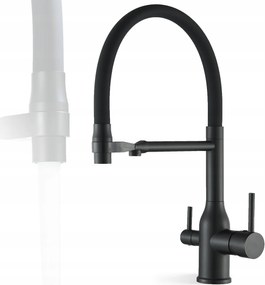 Konyhai csaptelep Háromutas Fekete matt szűrő Vitaria csaptelep Plus csaptelep