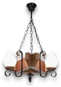 Brilagi - Csillár láncon QUEEN 3xE14/40W/230V bükkfa/dió