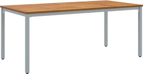 vidaXL Kültéri Asztal Természetes és szürke 180 x 90 x 75 cm