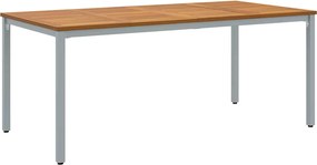 vidaXL Kültéri Asztal Természetes és szürke 180 x 90 x 75 cm