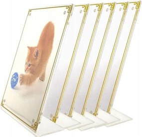 Képkeret 19x13cm mágneses állvánnyal, arany díszítéssel 6db