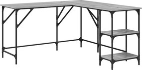vidaXL szürke sonoma színű szerelt fa íróasztal 139 x 139 x 75 cm