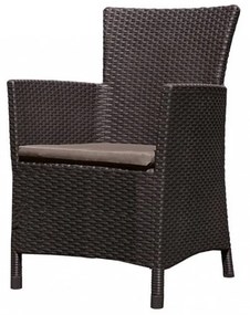 Rosario Balcony set kerti bútor garnitúra, barna színben, meleg taupe párnával