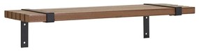 Luxor fali polc, kőris furnér, fém, natúr, fekete 50x15x10 cm