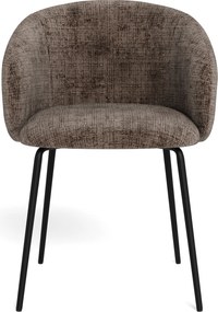 MAZZONI EXPORT CLARA Tompa Barna (Juto 24 szövet)/fekete lábak - MODERN KÁRPITOZOTT KAGYLÓSZÉK LOFT STÍLUSÚ NAPPALIBA/ÉTKEZŐBE/IRODÁBA