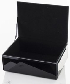 Vetrario design szögletes fekete ékszeres doboz arany kövekkel rakott dísszel 6x16x12cm