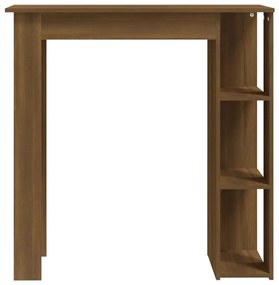 Barna tölgy színű szerelt fa bárasztal polccal 102x50x103,5 cm