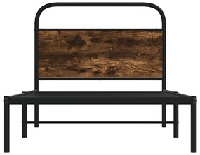 ágykeret matrac nélkül 100x200 cm füstölt tölgy fűrészelt fa