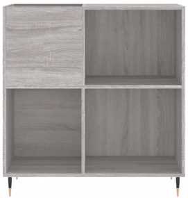 szürke sonoma színű szerelt fa hanglemezszekrény 84,5x38x89 cm