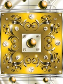 Flizelin fotótapéta Arany Glamour Kristályok és Gömbök Luxus 206x275 +ragasztó