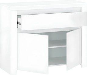 Komód 2D1S, fehér fényes, LINDY