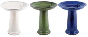 Kerámia madáritató állvány, zöld