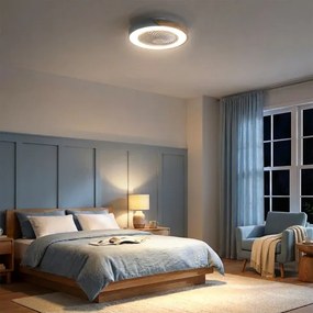 Brilagi - LED dimmelhető lámpatest ventilátorral LED/38W/230V 50 cm kék/tölgy + távirányító
