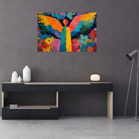 Kép - Absztrakt angyal virágokkal (90x60 cm)