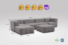 6 Teiliges Modulares Sofa – Grau