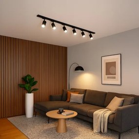 PIPE sínrendszerbe illeszthető spotlámpa 6xGU10/10W/230V, fekete