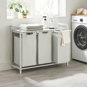 3 rekeszes szennyestartó, törtfehér