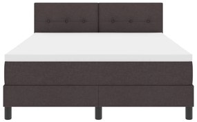 Boxspring Ágy Matrac &amp; LED Sötétbarna 140x200 cm Szövet