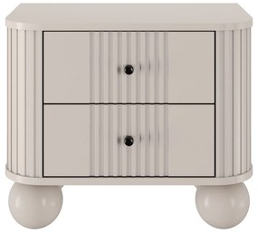 Vesper éjjeliszekrény készlet 56 cm - kasmír / fekete fogantyúk / gömb alakú lábak