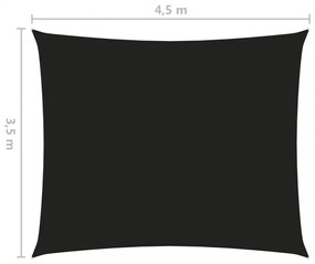 vidaXL fekete téglalap alakú oxford-szövet napvitorla 3,5 x 4,5 m