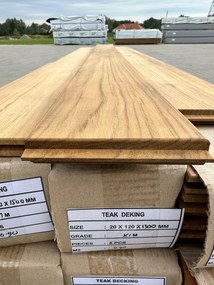 Teraszdeszka Egzotikus Terasz Teak Tik Teakfa 20x120x1500mm