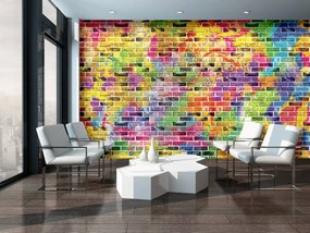 Fotótapéta - Graffiti - színes tégla (152,5x104 cm)