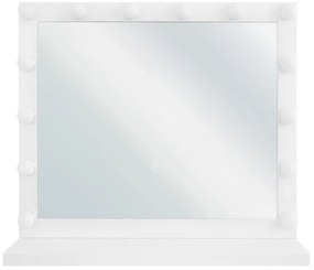 Praktikus Tükör LED Lámpákkal Fehér Keretben 50 x 60 cm BEAUVOIR