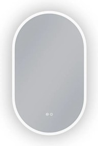 Erga Demi, ovális LED tükör 60x100cm, 3 színű fény, első világítás, páramentes fűtőbetét, ERG-V01-Demi-6010-CL