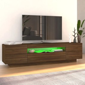barna tölgyszínű TV-szekrény LED-lámpákkal 160x35x40 cm