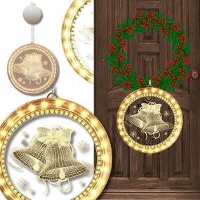 Ólomüveg Led Ablak Tükör Karácsonyfa Medál Fény Karácsonyi Dekoráció