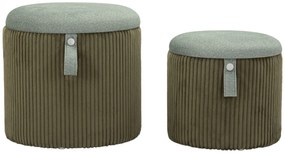 tárolós puff készlet – 2 db – Zsályazöld