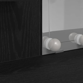LED világításos Sminktükör Fekete Tölgy 96x40x142 cm
