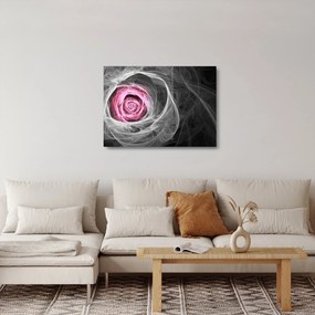 Üveg kép - Absztrakt rózsa, fukszia (70x50 cm)