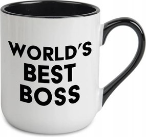 Coffe Bögre Fekete World's Best Boss Ajándék Irodába Vicces Ajándék