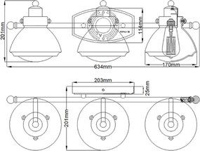 Quintiesse SCHOLAR QN-SCHOLAR3 Fali lámpa 3x60W/E27 IP44