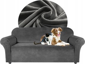 Kanapé Huzat Kanapé Sarok Szürke Velúr Rugalmas Vastag 145-185 cm