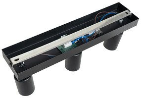 Modern fekete spotlámpa téglalap alakú 3-lámpás - Facil