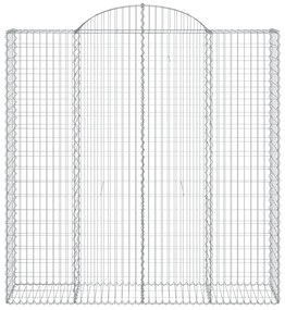 vidaXL 4 db íves horganyzott vas gabion kosár 200x50x200/220 cm