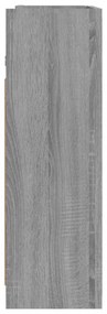 szürke sonoma színű szerelt fa tükrös szekrény 62,5x20,5x64 cm