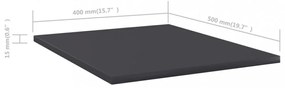 8 db szürke szerelt fa könyvespolc 40 x 50 x 1,5 cm