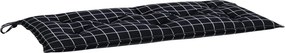 vidaXL fekete kockás oxford szövet kerti padpárna 100 x 50 x 7 cm