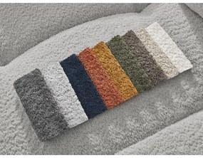 Világosszürke buklé kinyitható-tárolóhelyes sarokkanapé (bal oldali-heverő résszel) Roxelane – Bobochic Paris