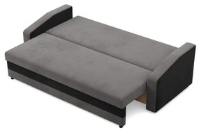 Hewlet kanapéágy, szövet anyag, hab töltet, szürke - fekete