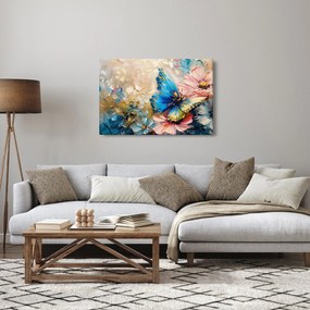 Kép - Virágok és pillangók festése (90x60 cm)